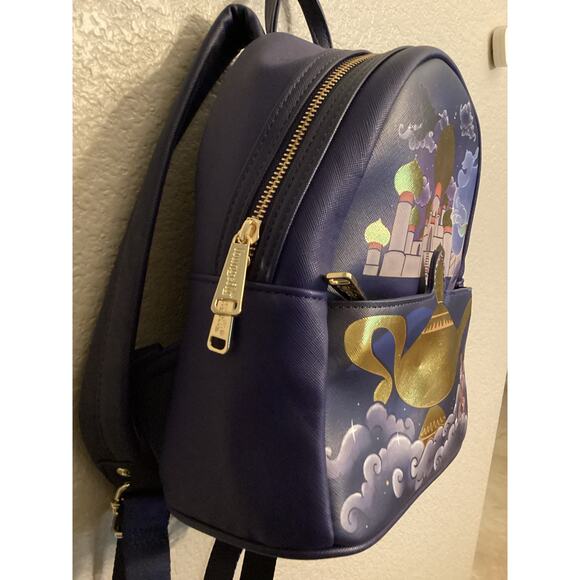 NWOT Loungefly Disney Aladdin Princess Jasmine Raja Sultan Castle Mini Backpack